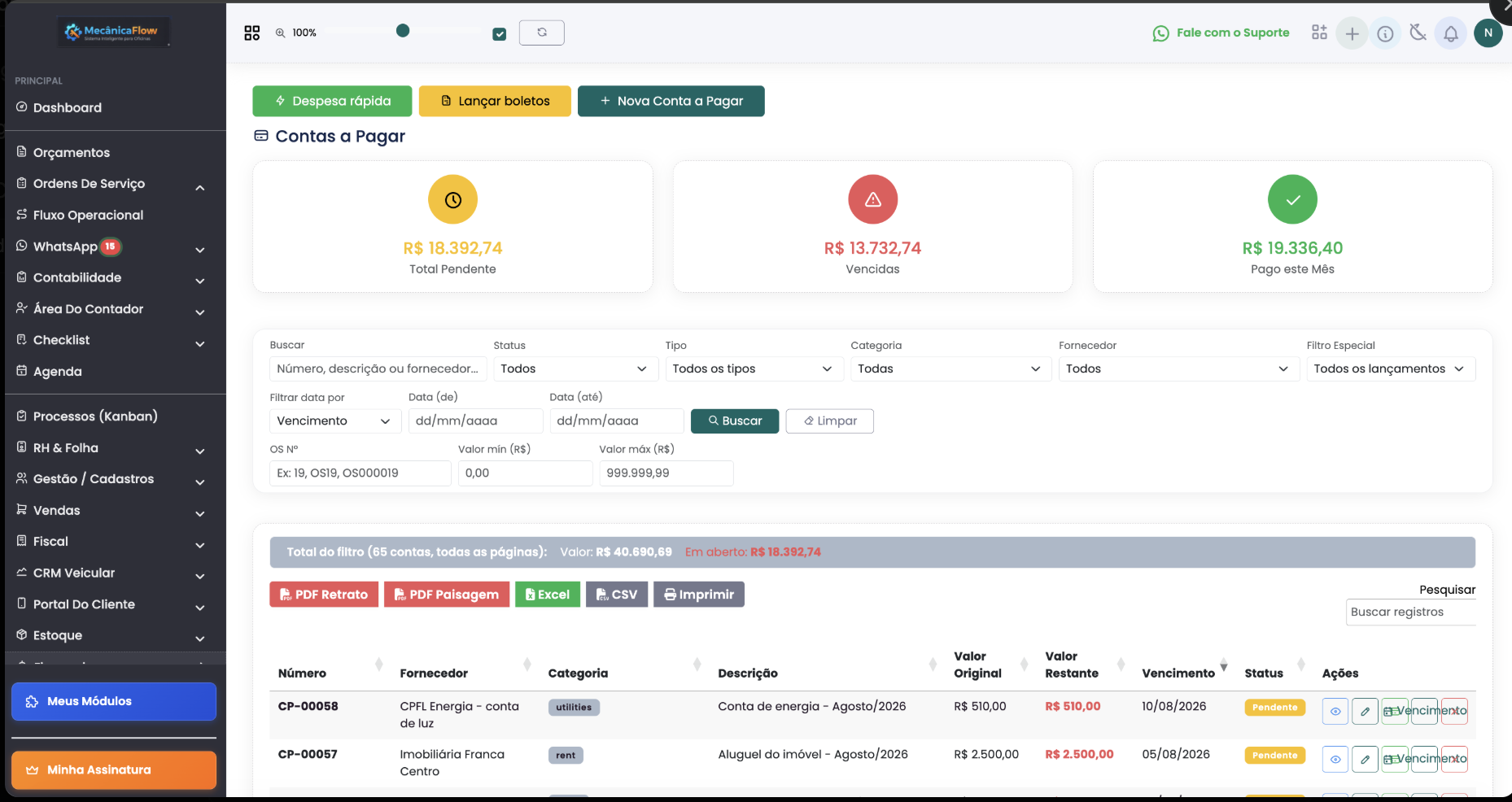 Financeiro - Contas a Pagar